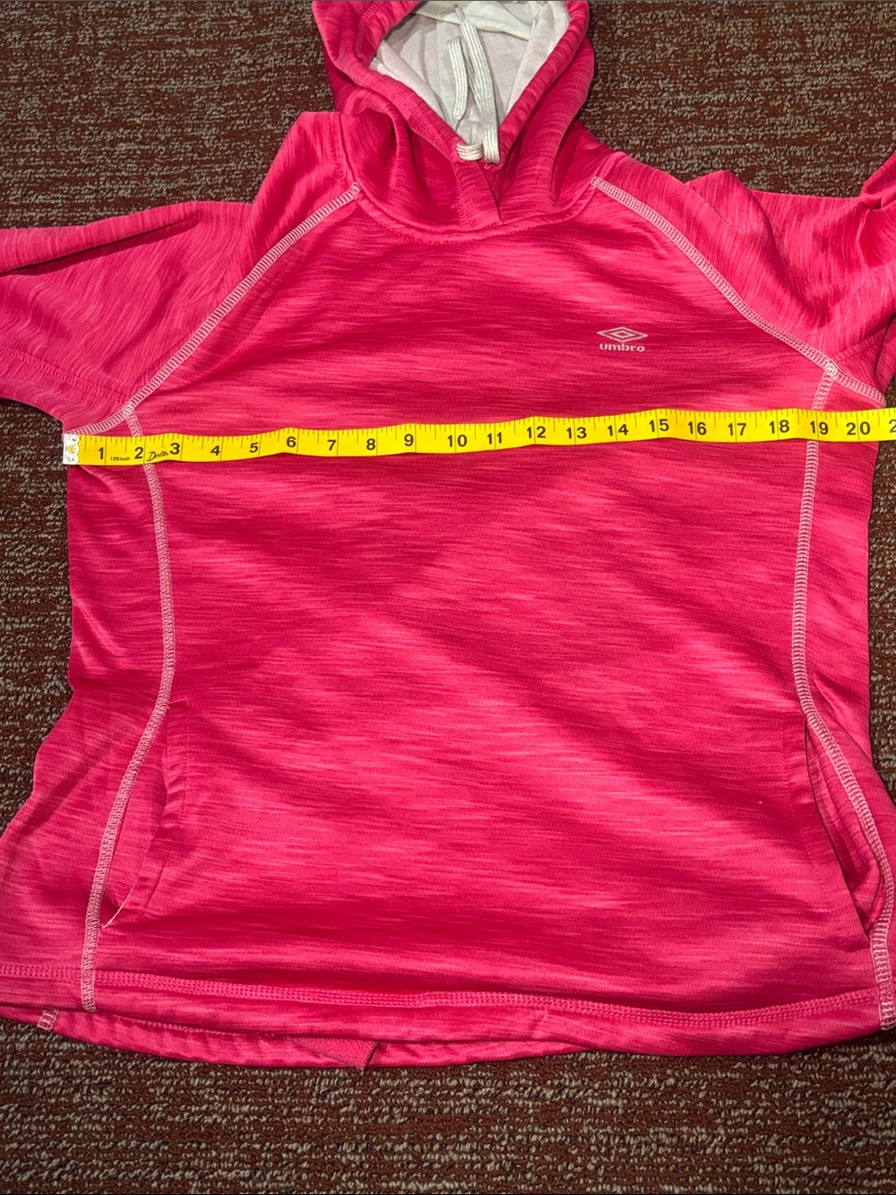 Bright pink Heathered hoodie athletic Athleisure pullover sweatshirt large - Picture 14 of 14